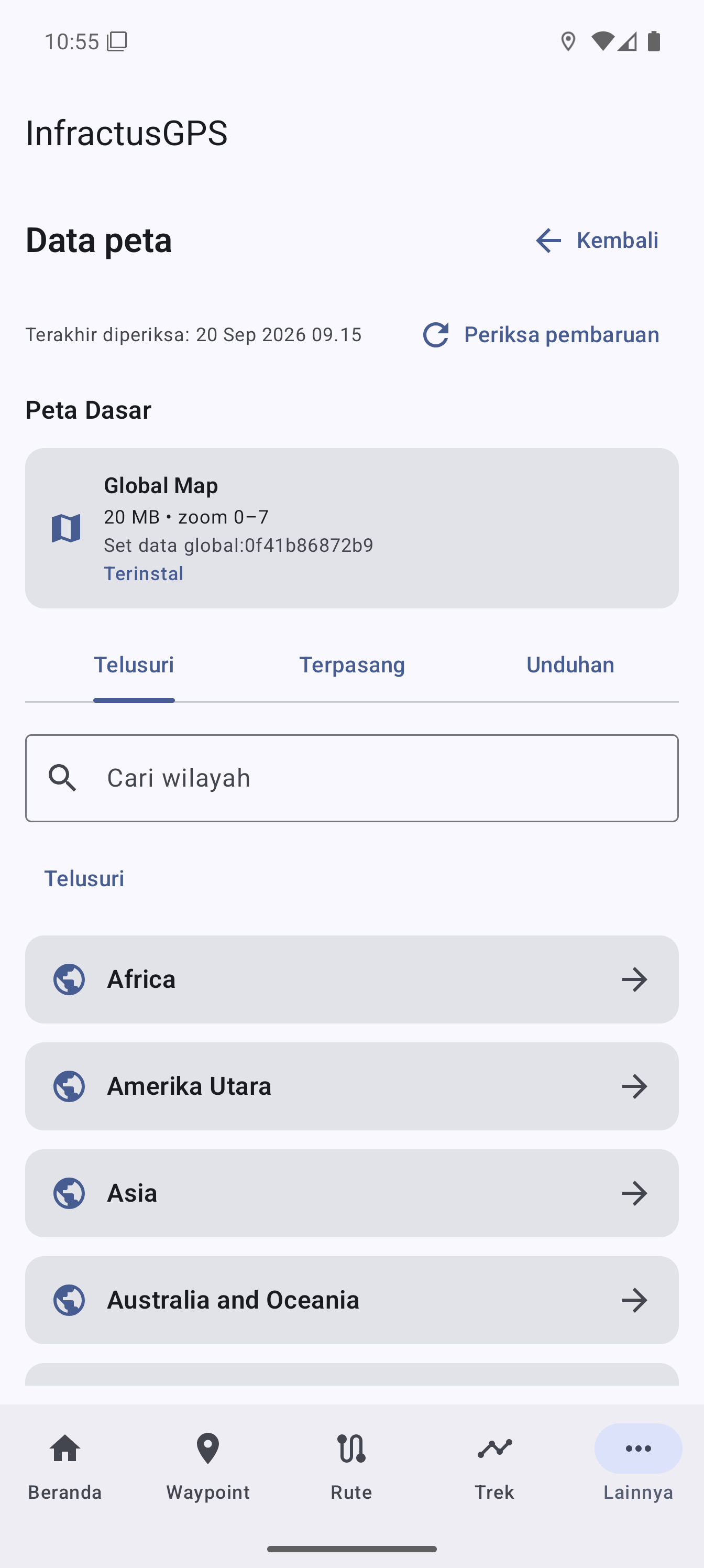 Peta offline yang dapat diunduh