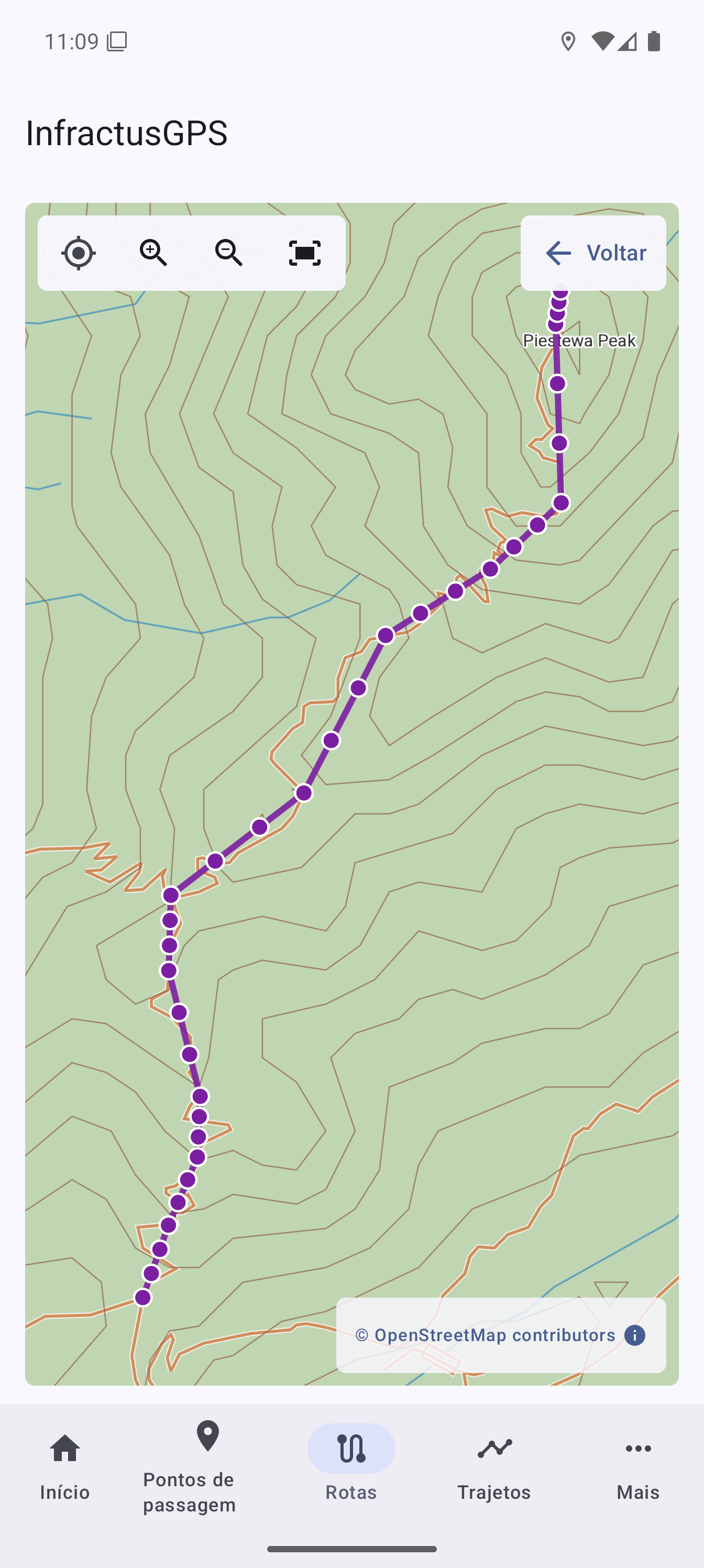Dados de navegação no mapa